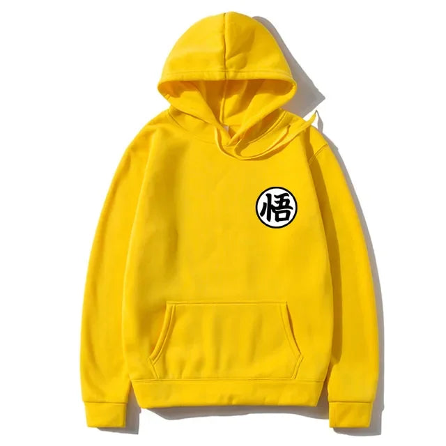 Sweat à Capuche Dragon Ball - Petit Emblème de Goku - Jaune