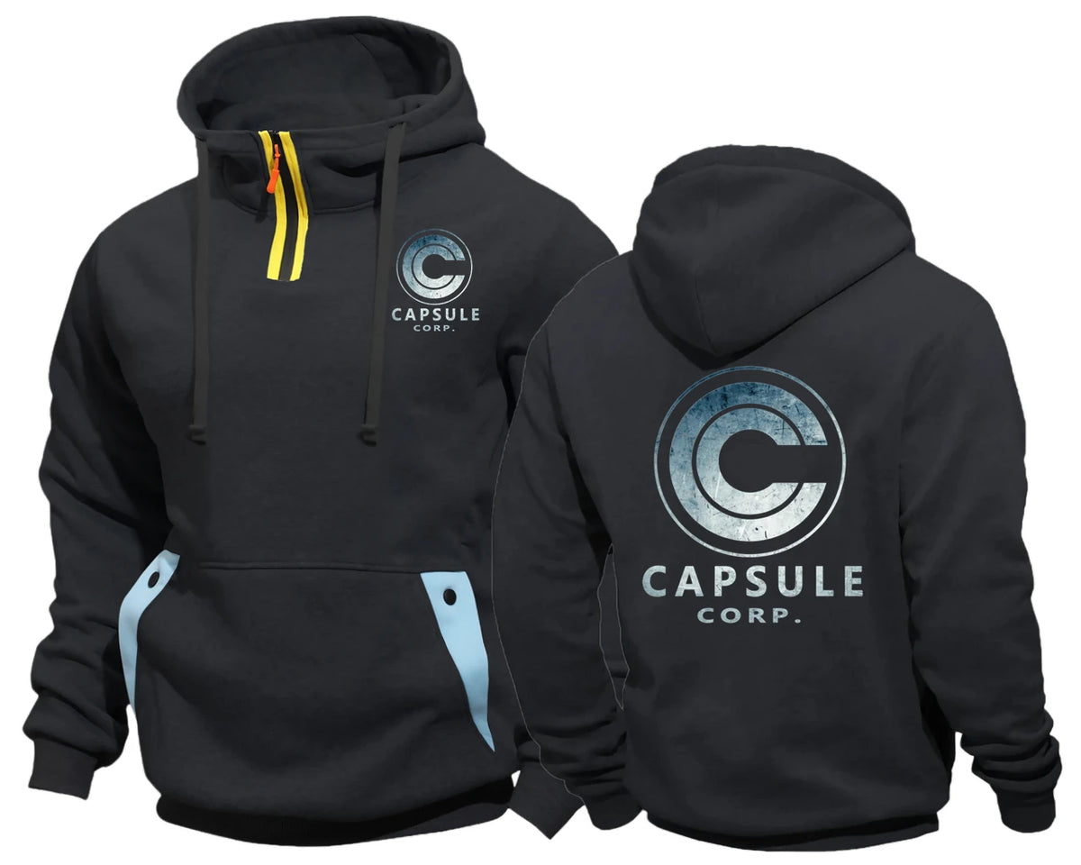 Sweat à Capuche Dragon Ball - Capsule Corp Col Zippé - Noir