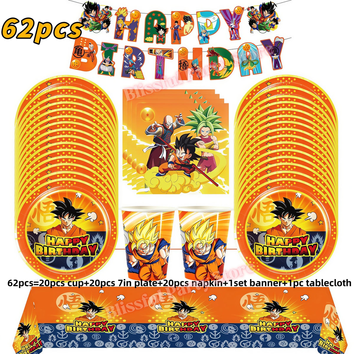 Kit d’Anniversaire Dragon Ball - 52 Pièces