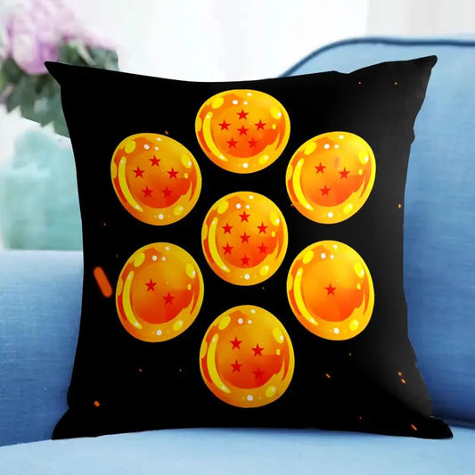 Housse de Coussin Dragon Ball - Emblème et Boules de Cristal