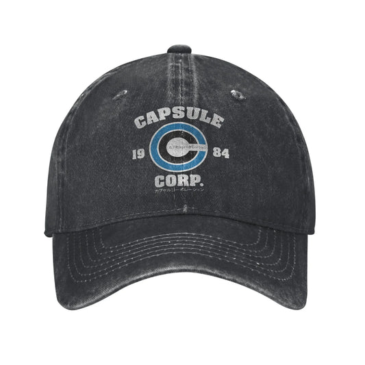 Casquette Dragon Ball - Capsule Corp Vintage - Vue de face en noir