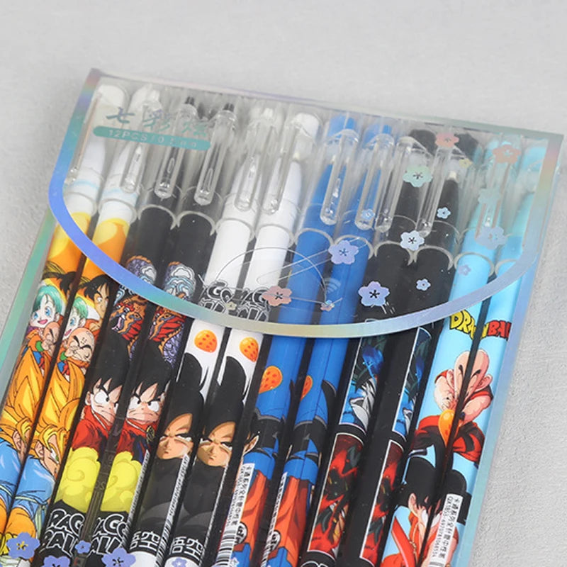 Lot de 12 Stylos Dragon Ball - Goku, Bulma, Krillin et Goku Black
