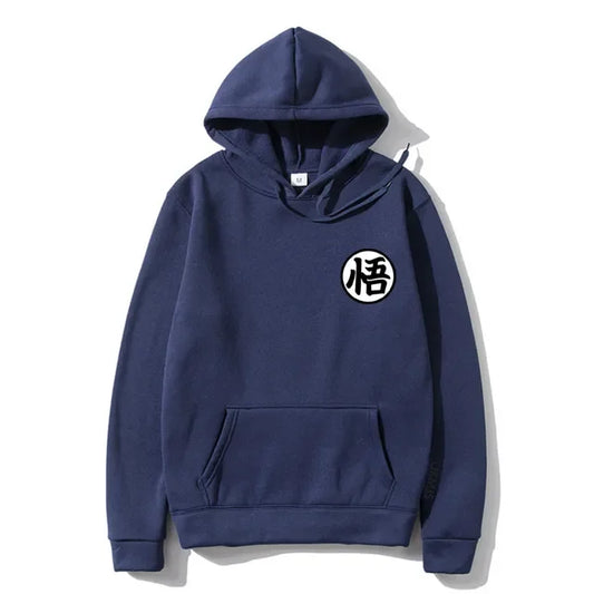 Sweat à Capuche Dragon Ball - Petit Emblème de Goku - Bleu Marine