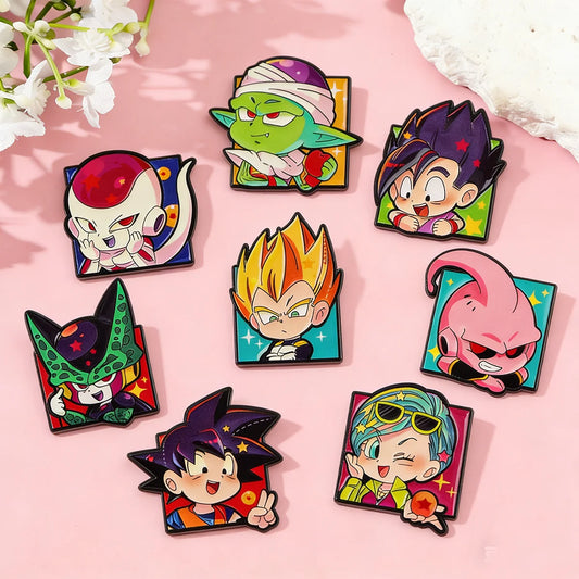 Lot de 8 Pin’s Dragon Ball - Gohan, Bulma, Freezer, Cell et Super Buu