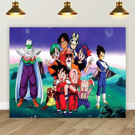 Toile de Fond Dragon Ball - Goku Enfant, Yamcha, Oolong et Puar