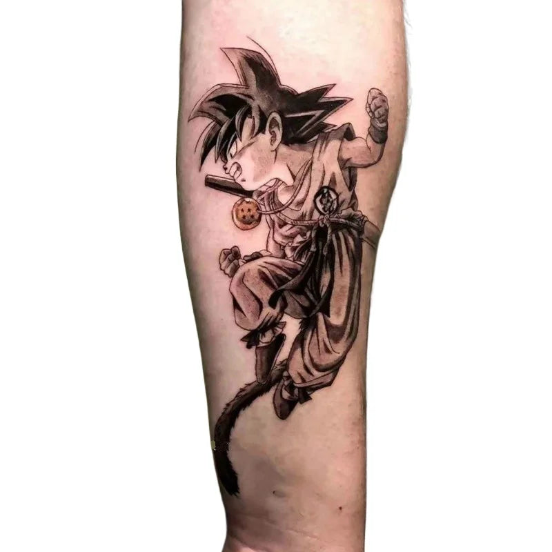 Tatouage Temporaire Dragon Ball - Son Goku Enfant Ombré