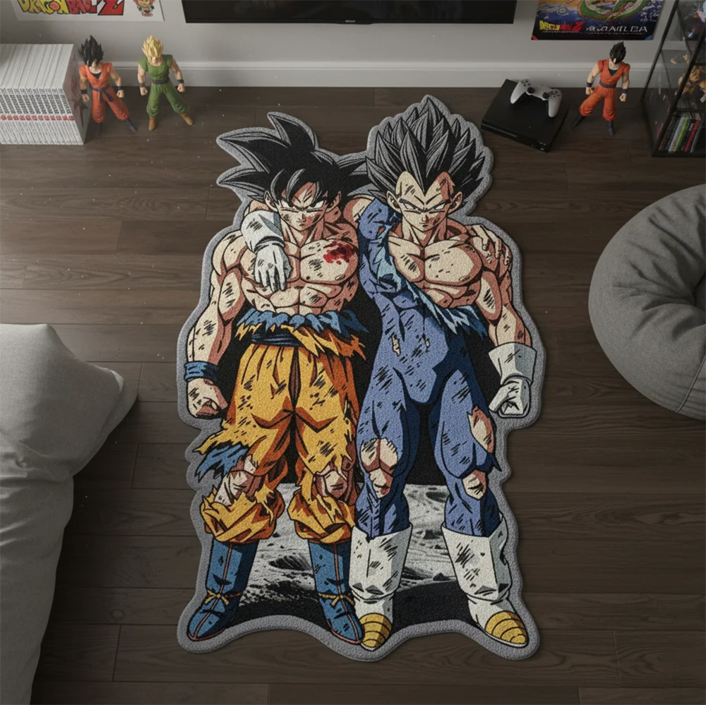 Tapis Dragon Ball - Goku et Vegeta Découpé